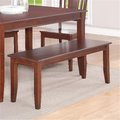 Wooden Imports Furniture Llc Wooden Imports Furniture DU-WB-MAH Dudley Dining Bench with Wood Seat - Mahogany DUB-MAH-W